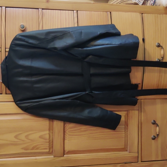 Worthington Black Leather Woman's Coat - Picture 5 of 8